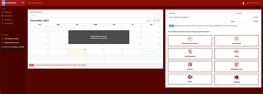 NBI Clearance Online 2022/NBI Clearance Online Appointment System Page